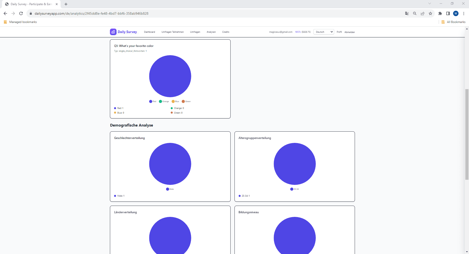 Interaktive Diagramme mit Antwortdaten