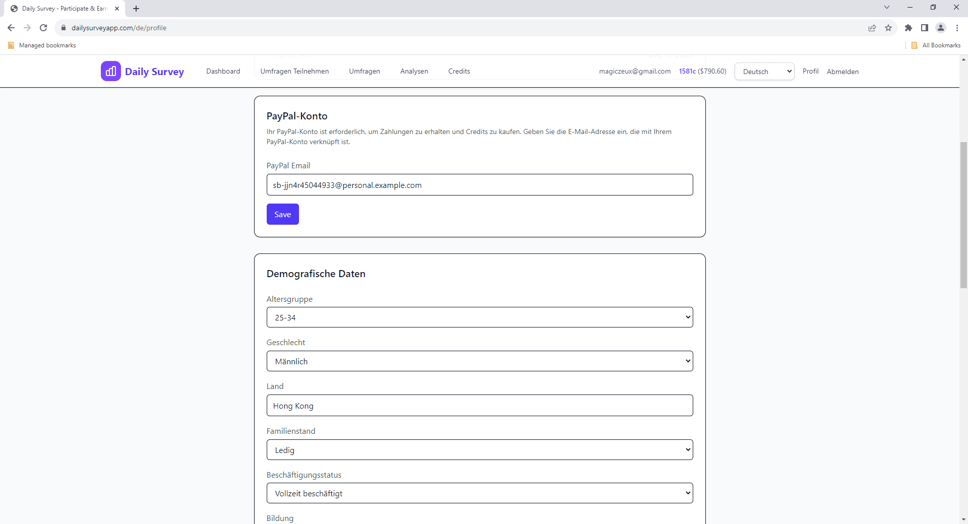 PayPal-Einstellungen - PayPal-Konto verknüpfen