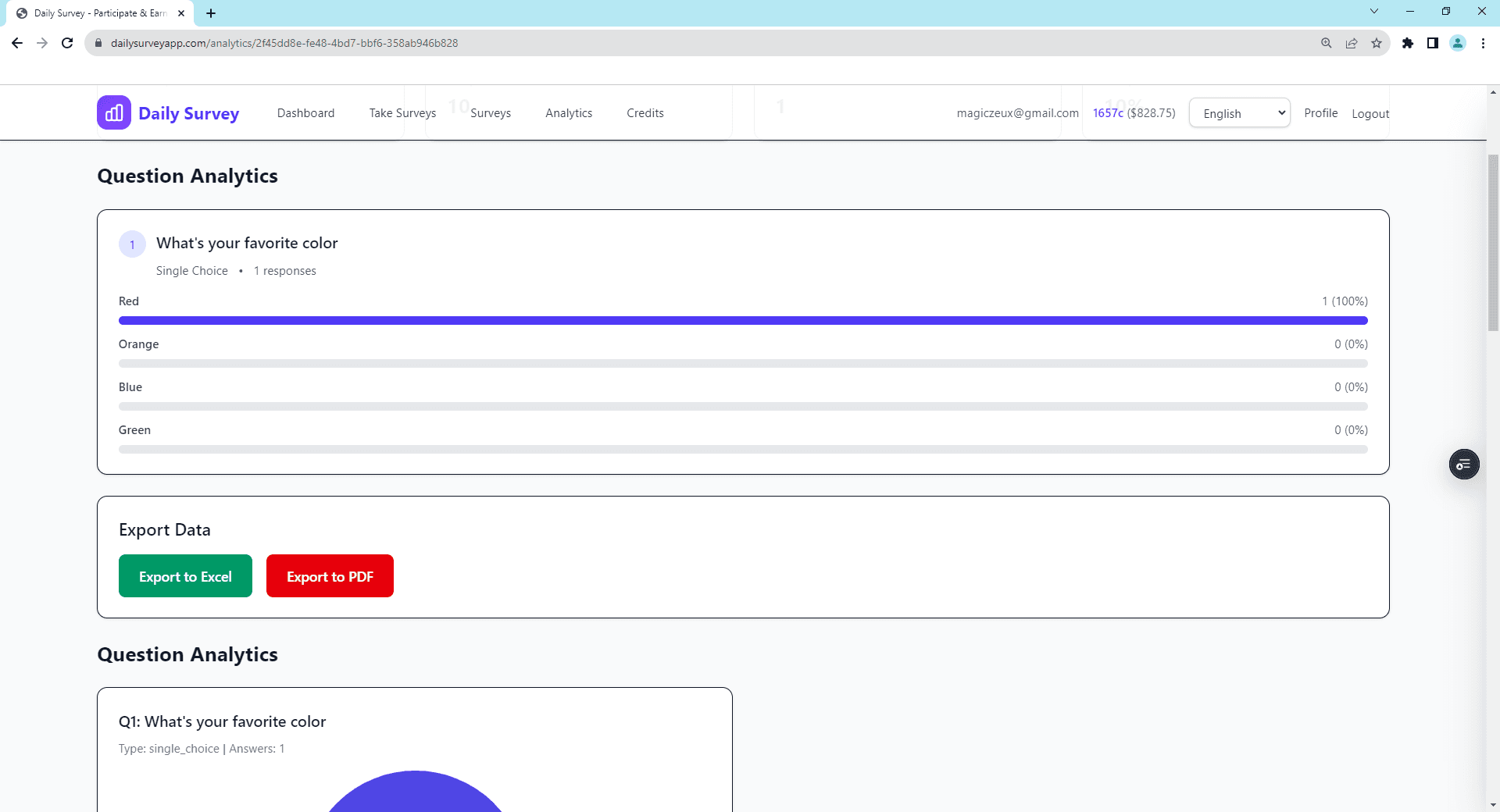 Export options - CSV, Excel, PDF, JSON