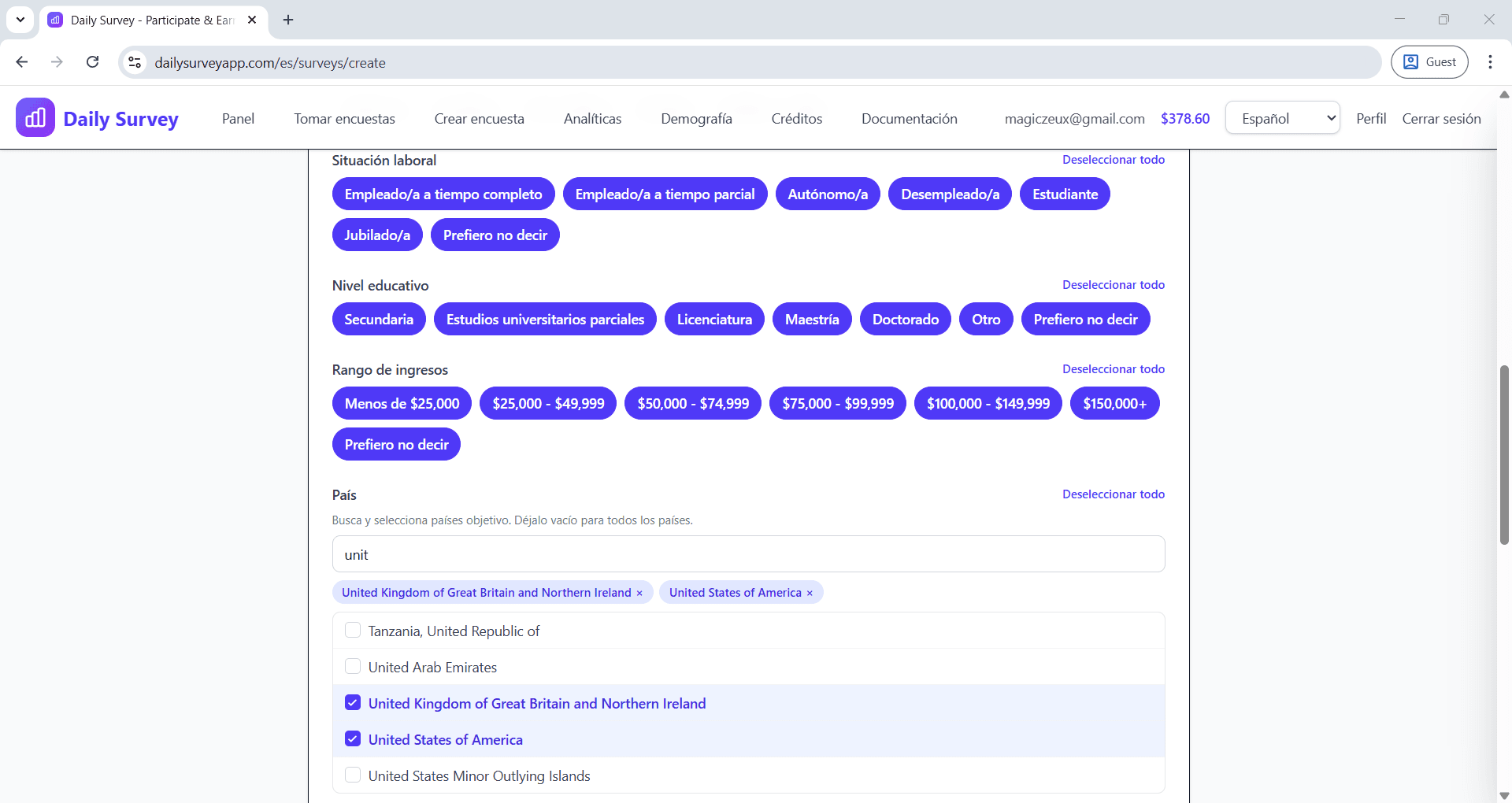 Segmentación demográfica - Selecciona tu audiencia