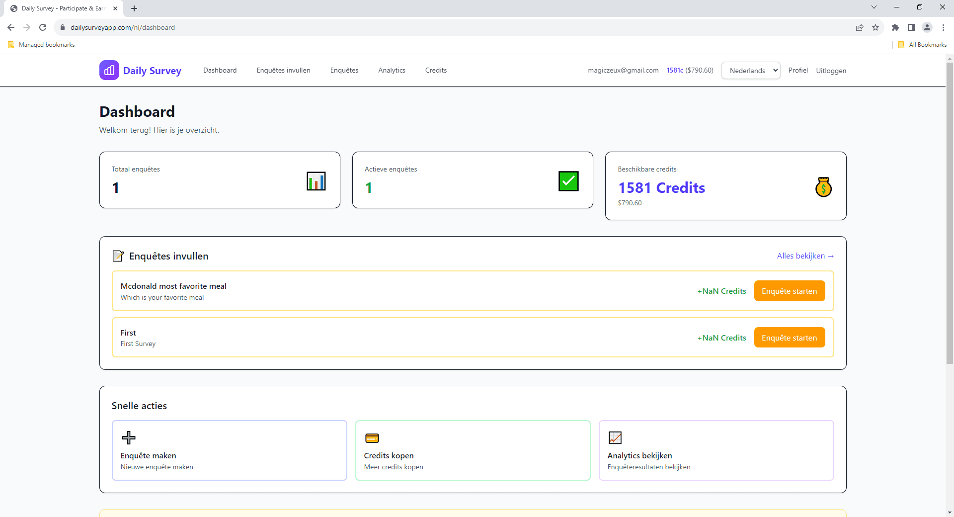 Dashboard met geannoteerde functies